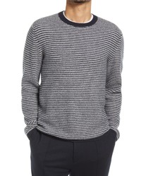 Vince Stripe Cashmere Sweater In Coastalh White At Nordstrom