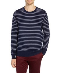 J.Crew Stripe Pique Cotton Cashmere Crewneck Sweater