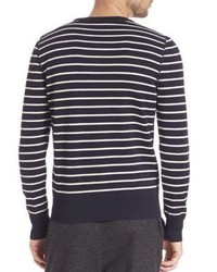 Ami Striped Crewneck Wool Sweater