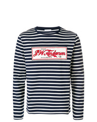 JW Anderson Striped Logo Embellished Sweater