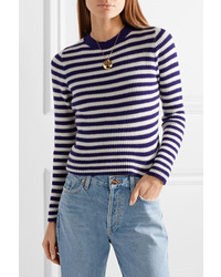 The Elder Statesman Striped Ribbed Cashmere Sweater