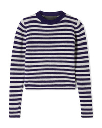 The Elder Statesman Striped Ribbed Cashmere Sweater