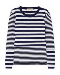 MICHAEL Michael Kors Striped Ribbed Stretch Knit Sweater