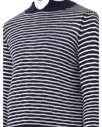 Marni Striped Split Neck Wool Sweater