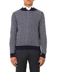 Marni Striped Split Neck Wool Sweater