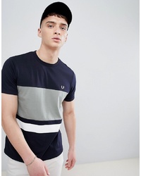 Fred Perry Colour Block T Shirt In Navy