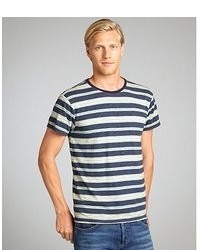 Just A Cheap Shirt Navy And White Striped Cotton Seoul T Shirt