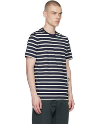 Sunspel Navy Classic Breton Striped T Shirt