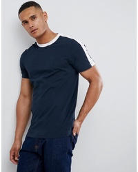 New Look Ringer T Shirt With Sleeve Stripe In Navy