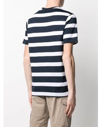 Paul & Shark Stripe Print Organic Cotton T Shirt