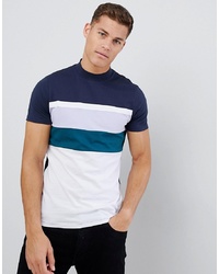 ASOS DESIGN T Shirt With Colour Block And Turtle Neck