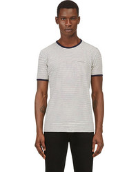 Marc by Marc Jacobs White Navy Mariner Stripe T Shirt