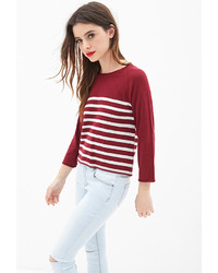 Forever 21 Striped Cropped Sweater