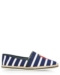 Mother of Pearl Striped Lobster Embroidered Espadrilles