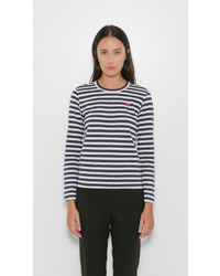 Comme des Garcons Play Striped Long Sleeve Tee