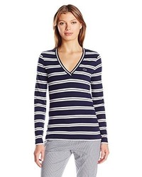 Lacoste Long Sleeve Striped Cotton Jersey Tee Shirt