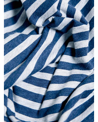 Topman Light Grey Marl Navy Wash Stripe Longsleeve T Shirt