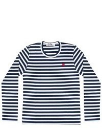 Comme des Garcons Play Striped Shirt With Red Mini Heart