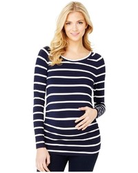 Rosie Pope Maternity Sylvie Maternity T Shirt Navywhite Stripe X Small