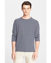 A.P.C. Stripe Cotton Linen Long Sleeve T Shirt