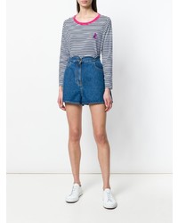 Ps By Paul Smith Striped Dinosaur Logo Jersey Top