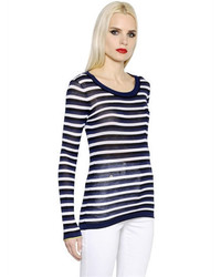 Sonia Rykiel Striped Silk Cotton Jersey T Shirt