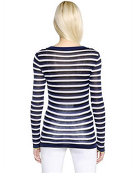 Sonia Rykiel Striped Silk Cotton Jersey T Shirt