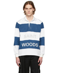 Saintwoods Navy White Stripe Rugby Polo