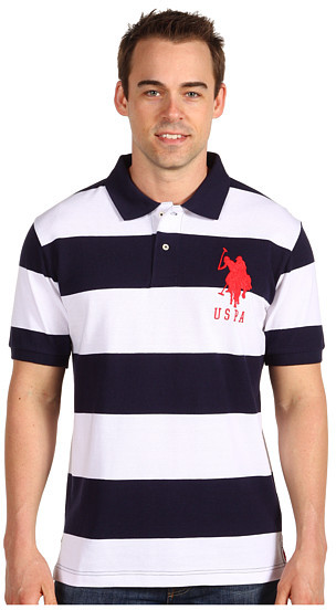 Mens Wide Stripe Polo Shirt U.S Polo Assn