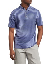 Faherty Movet Stripe Short Sleeve Polo Shirt