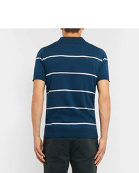 John Smedley Striped Sea Island Cotton Polo Shirt