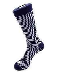 Unsimply Stitched Sailor Stripe Socks Navywhite