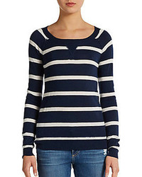 Navy and White Horizontal Striped Sweater