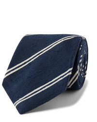 Kingsman Drakes 8cm Striped Slub Silk Tie