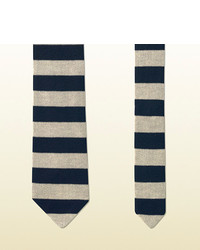 Gucci Wide Stripe Knit Cotton Tie