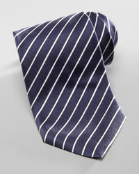 Armani Collezioni Narrow Striped Silk Tie Navy