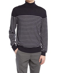 Suitsupply Striped Wool Turtleneck Sweater