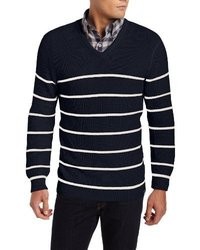 Nautica Breton Stripe V Neck Sweater