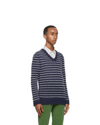 Gucci Navy And White Alpaca Sweater