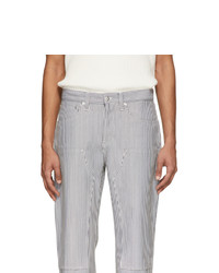 Helmut Lang Navy And White Masc Lo Utility Jeans