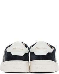 Santoni Navy White Double Sneakers