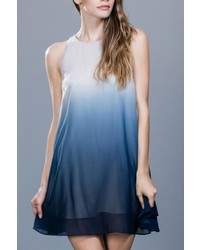 Navy and White Ombre Swing Dress