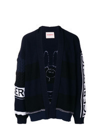 Navy and White Open Cardigan