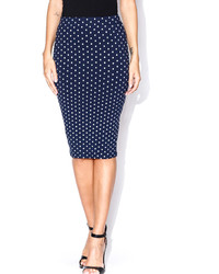 Navy and White Pencil Skirt