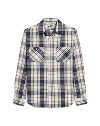Schott NYC Plaid Brushed Flannel Button Up Shirt