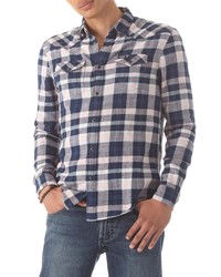 Wrangler Western Plaid Flannel Snap Up Shirt