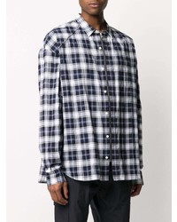 Juun.J Checked Zip Up Shirt