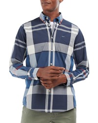 Barbour Harris Tailored Fit Plaid Button Up Shirt In Summer Navy At Nordstrom