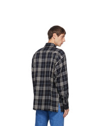 Doublet Navy Check Puppet Animal Shirt