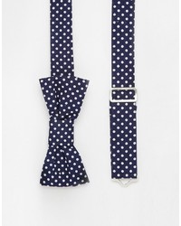 Reclaimed Vintage Polka Dot Bow Tie In Navy